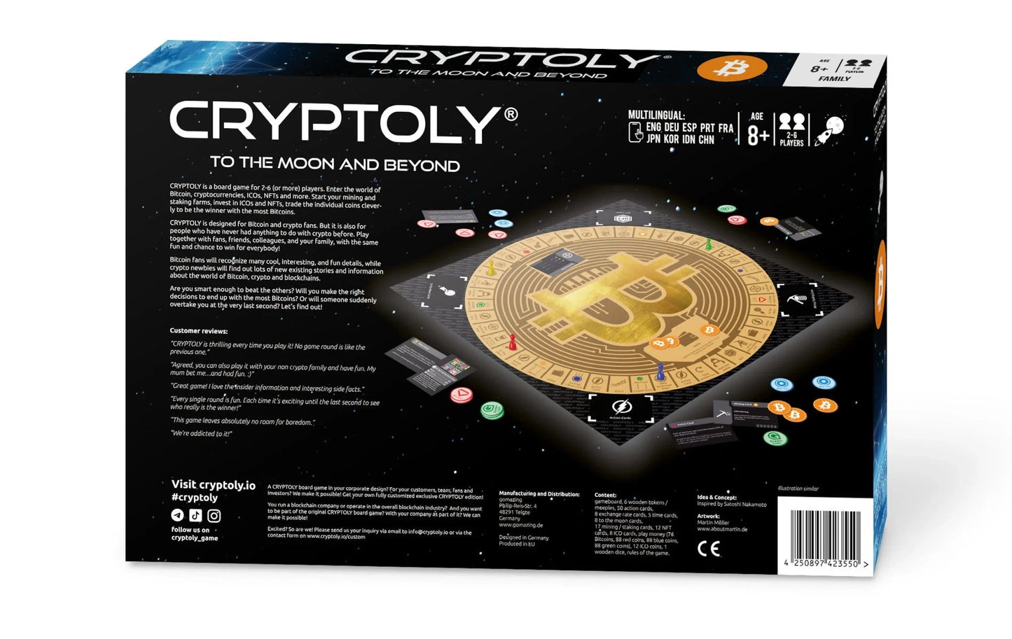 CRYPTOLY - To The Moon And Beyond / The multilingual Bitcoin board game